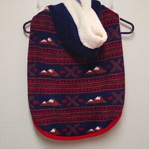 Vibrant Life Navy Blue, Red, Orange, and Brown Sherpa Lined Fleece Mountain Coat